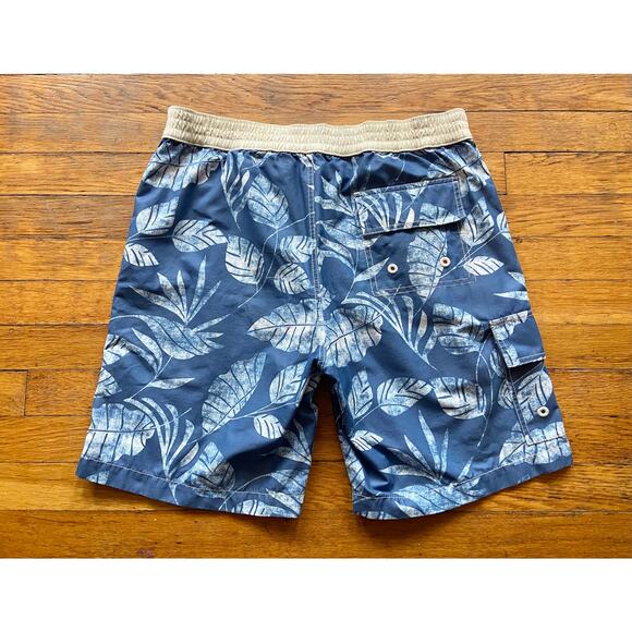 TOMMY BAHAMA Relax Blue/White Floral Cargo Swim Shorts sz M - Picture 7 of 12